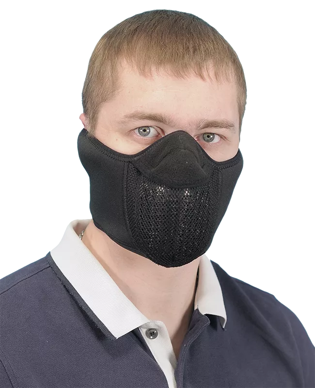 Тепловая маска Полумаска с широким креплением арт. ТМ 2.3. (черный) САЙВЕР|SAYVER с доставкой по России и в Казахстан | Bready