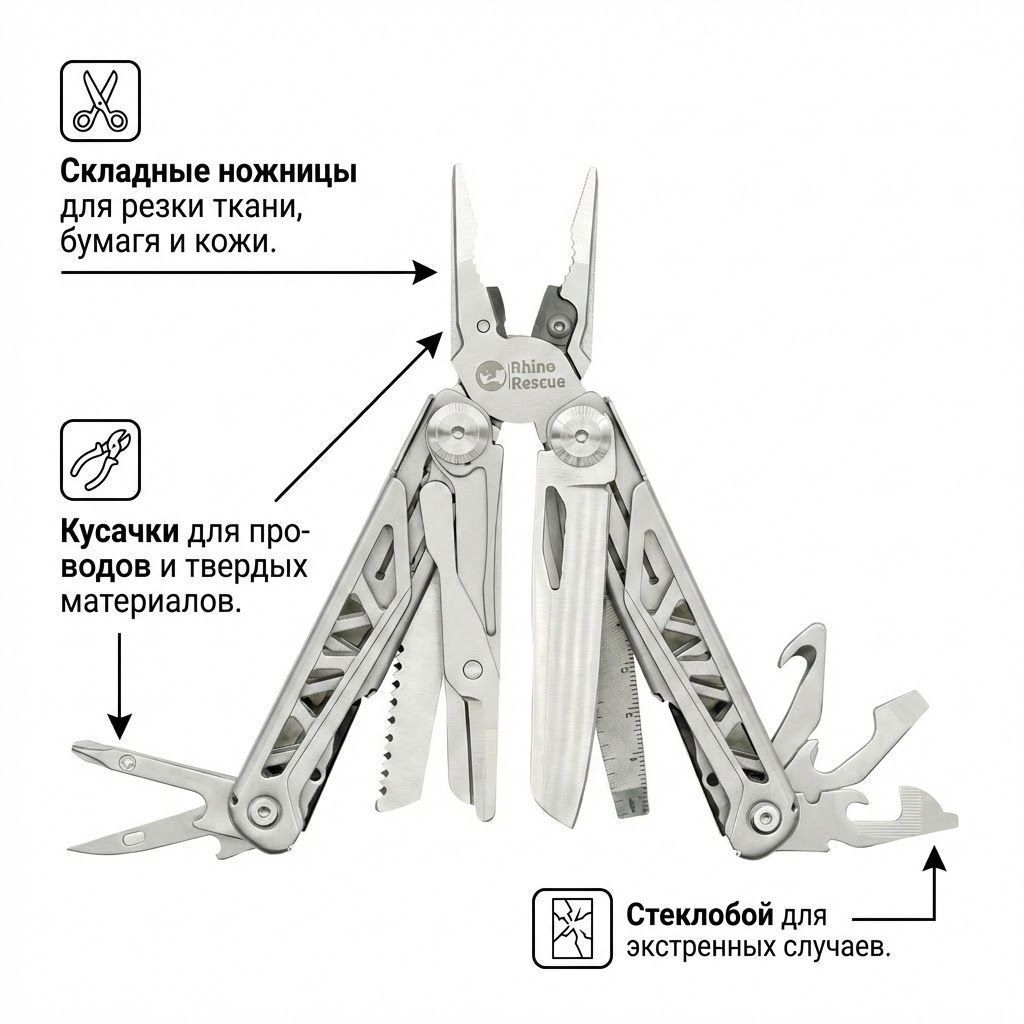 Ножницы мультитул Rhino Rescue с доставкой по России | BreadyФото 1