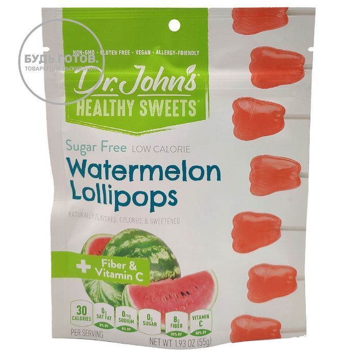 Леденцы Dr.Johns Watermelon Lollipops (арбуз) с доставкой по России и в Казахстан | BreadyФото 0