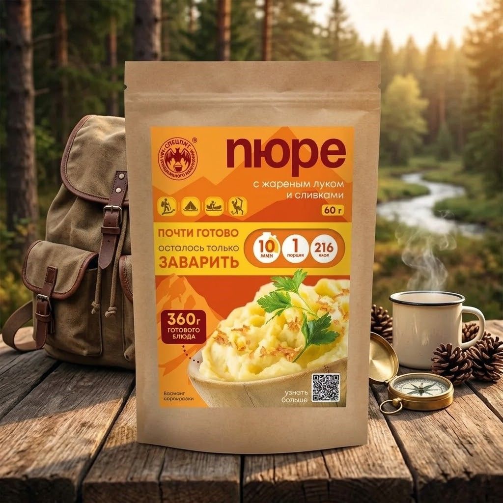 Картофельное пюре с жаренным луком и сливками СПЕЦПИТ Крафт 60 гр. с доставкой по России | BreadyФото 1
