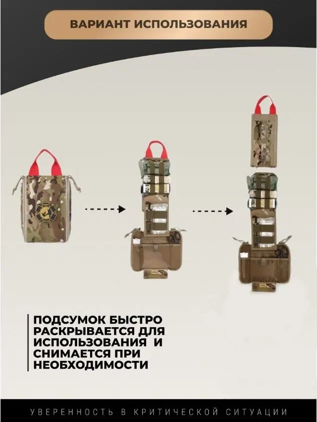 Тактическая аптечка RHINO ifak qf-002m (Мох) с доставкой по России и в Казахстан | BreadyФото 1