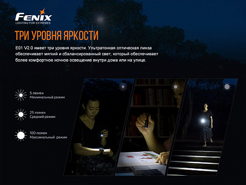 Фонарь Fenix E01 V2.0, синий с доставкой по России и в Казахстан | BreadyФото 3