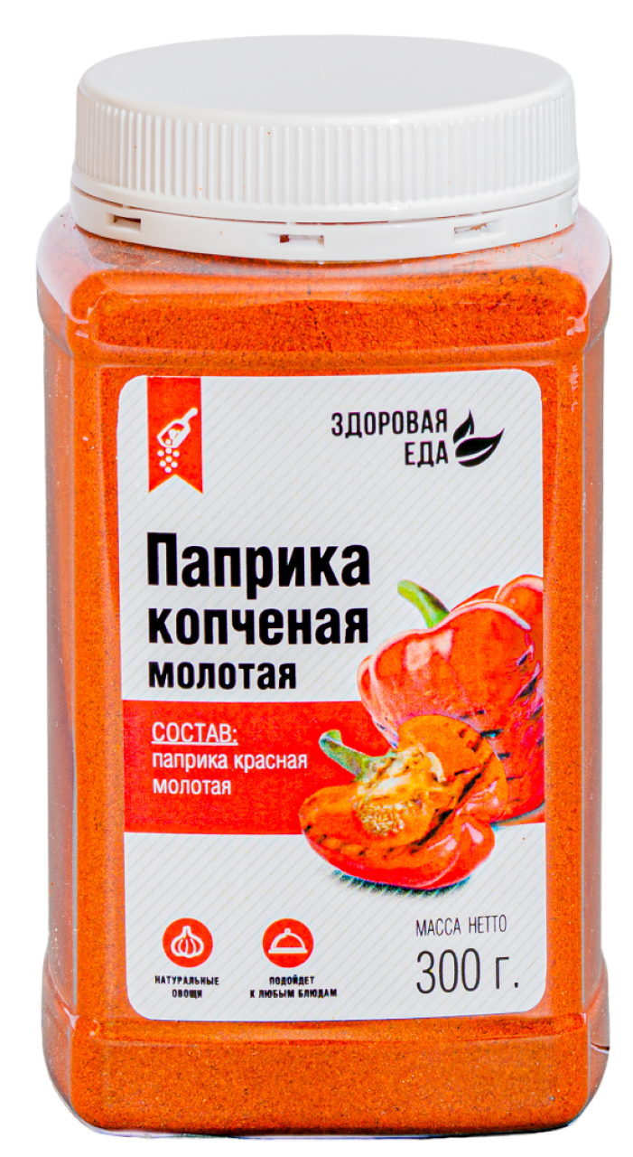 Паприка красная копченая "Здоровая еда" в ПЭТ-банке 300 г с доставкой по России | BreadyФото 0