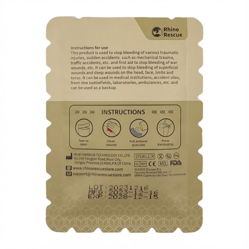 Гранулы гемостатические хитозановые PZKJ0002 RHINO Rescue 6 гр. с доставкой по России | BreadyФото 1