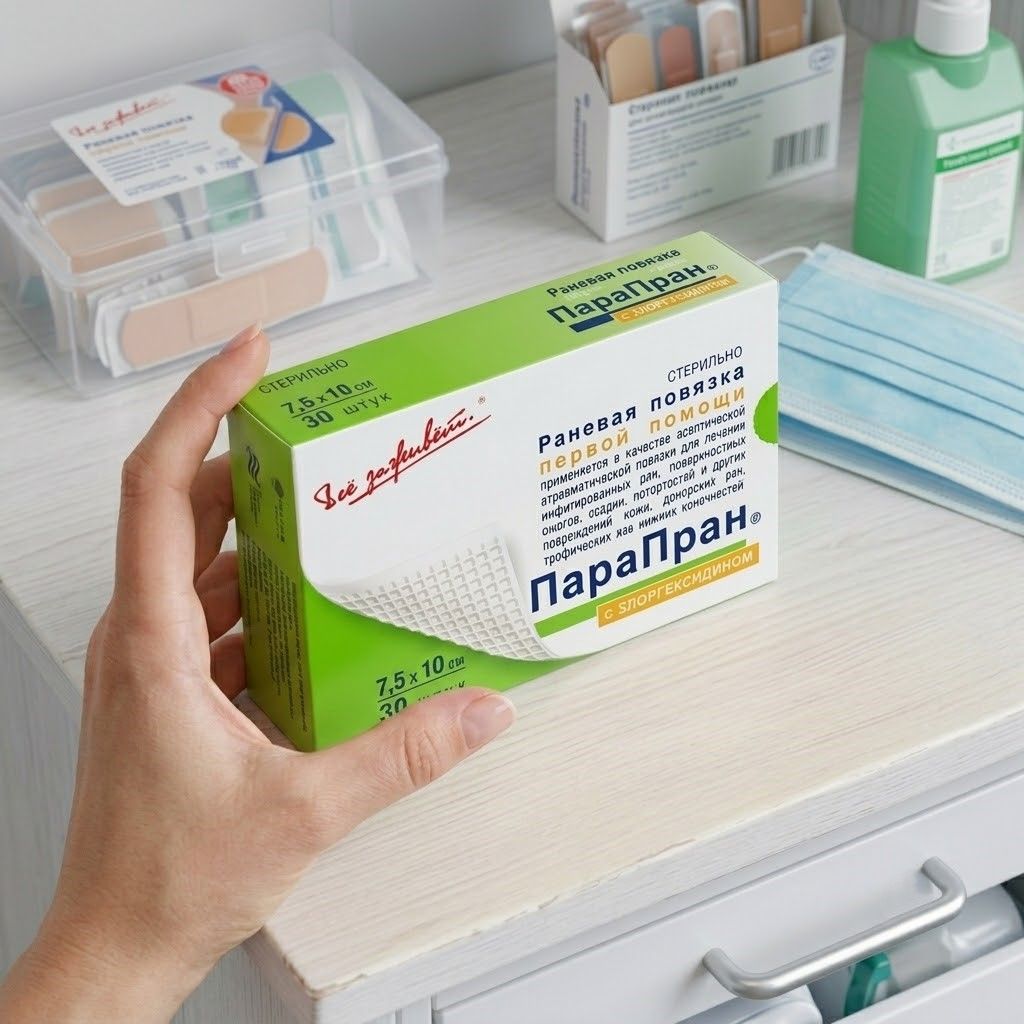 ПАРАПРАН раневая повязка с хлоргексидином 7,5х10 см №1 с доставкой по России | BreadyФото 4