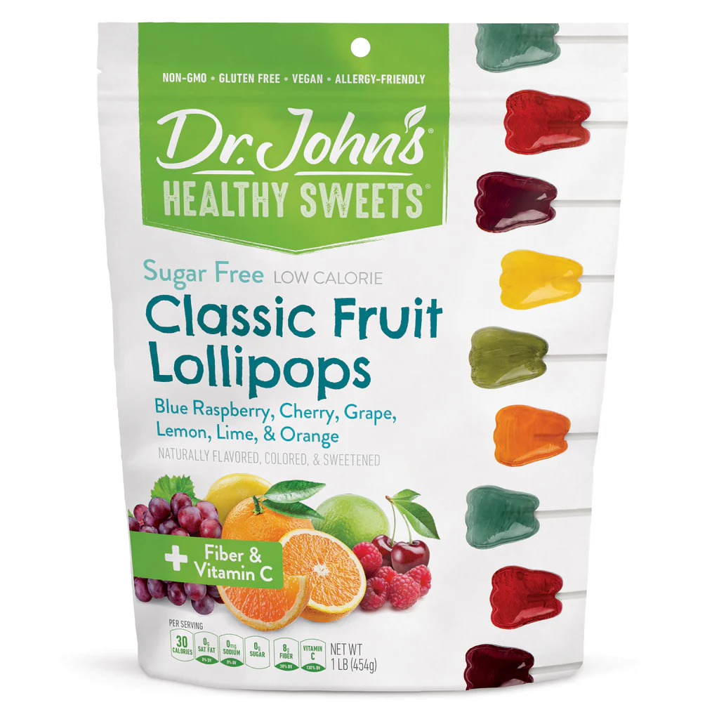 Классические фруктовые леденцы в форме зуба Classic Fruits Tooth Shaped Lollipops Dr.Johns с доставкой по России и в Казахстан | BreadyФото 1