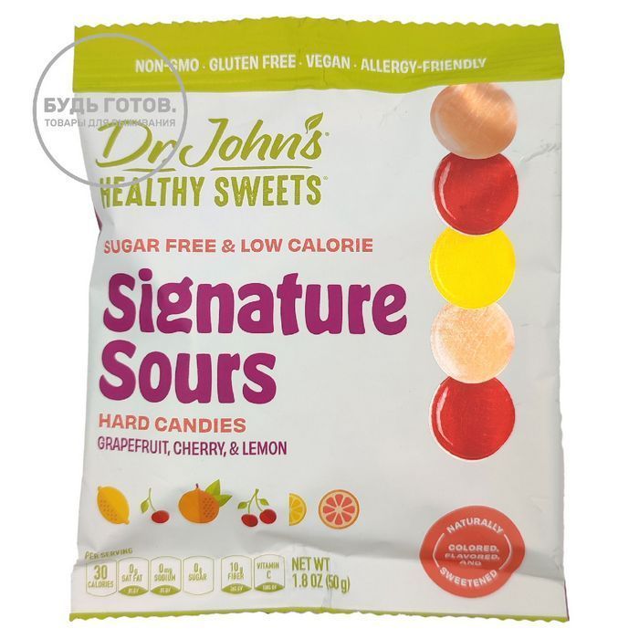 Леденцы Dr.Johns Signature Sours Hard Candyes (грейпфрут, вишня, лимон) с доставкой по России и в Казахстан | BreadyФото 0