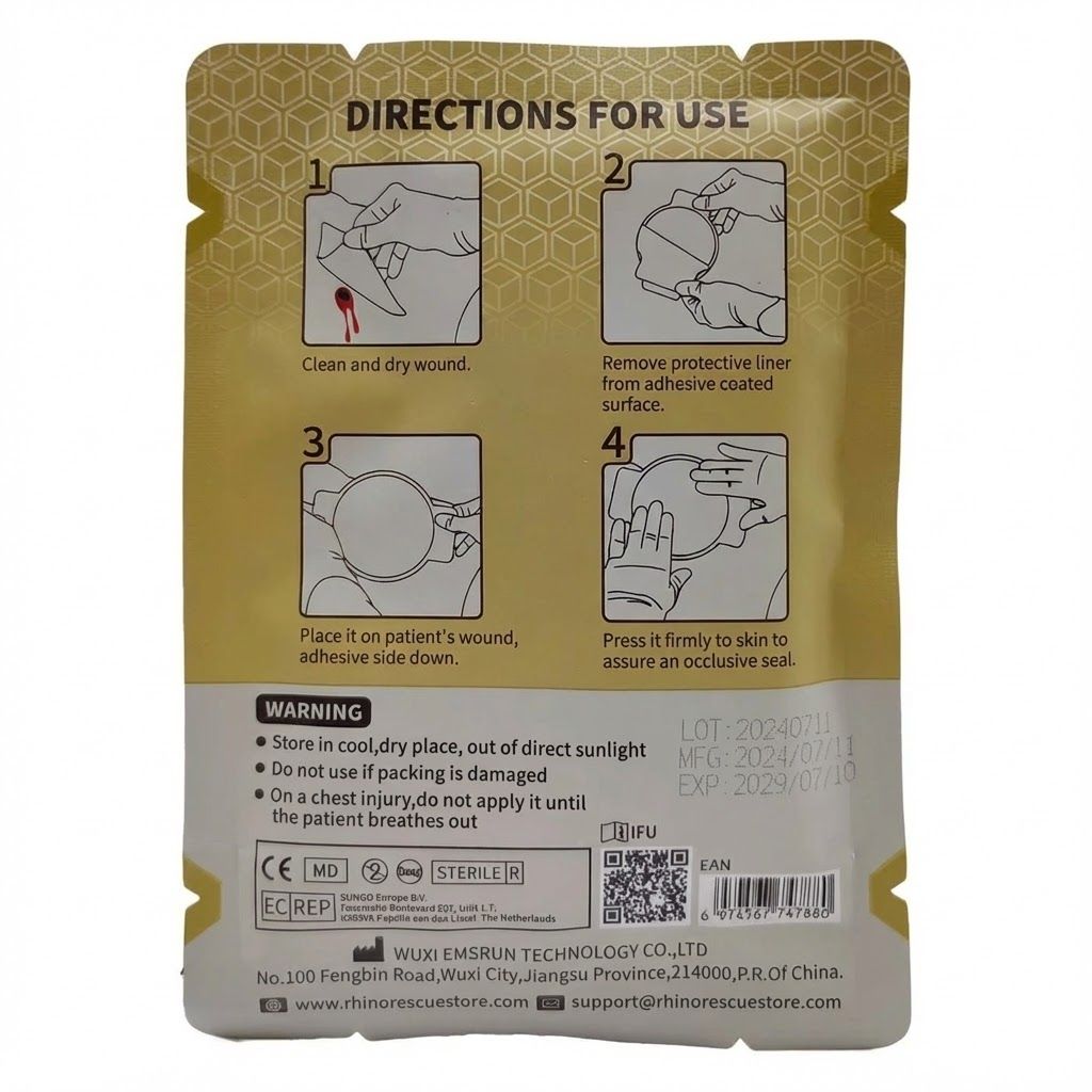Окклюзионный пластырь невентилируемый RHINO Rescue CR-CS03 с доставкой по России | BreadyФото 3