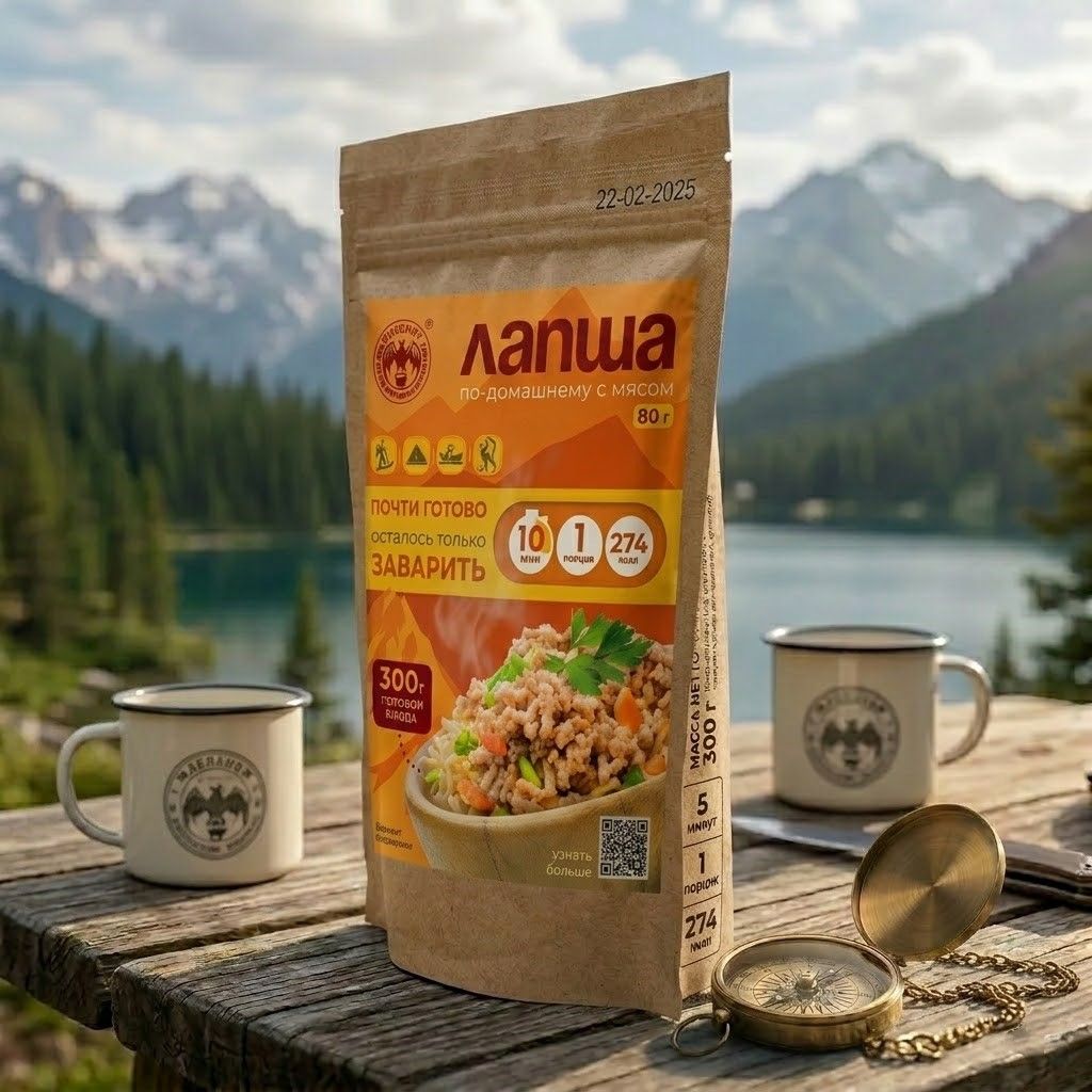 Лапша по-домашнему с мясом СПЕЦПИТ Крафт 80 гр. с доставкой по России | BreadyФото 3
