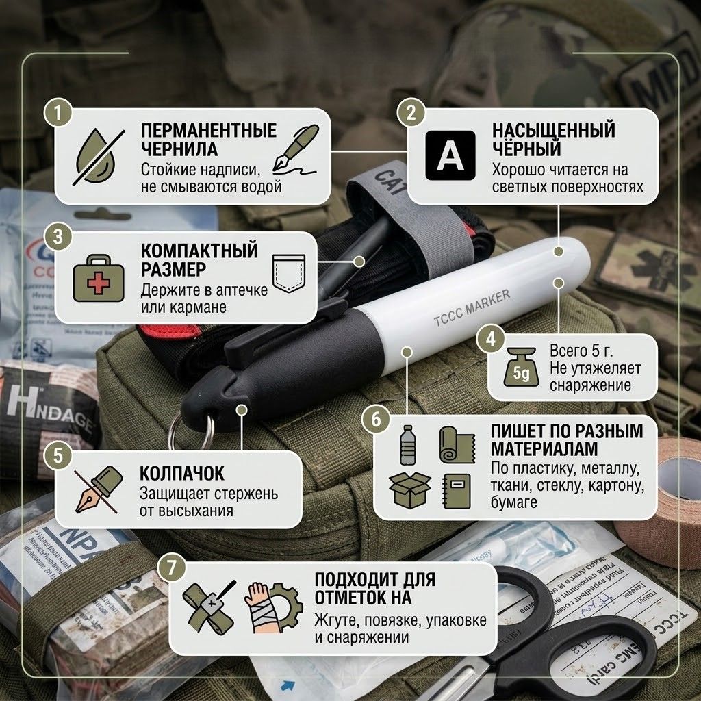 Маркер перманентный тактический чёрный с доставкой по России | BreadyФото 1