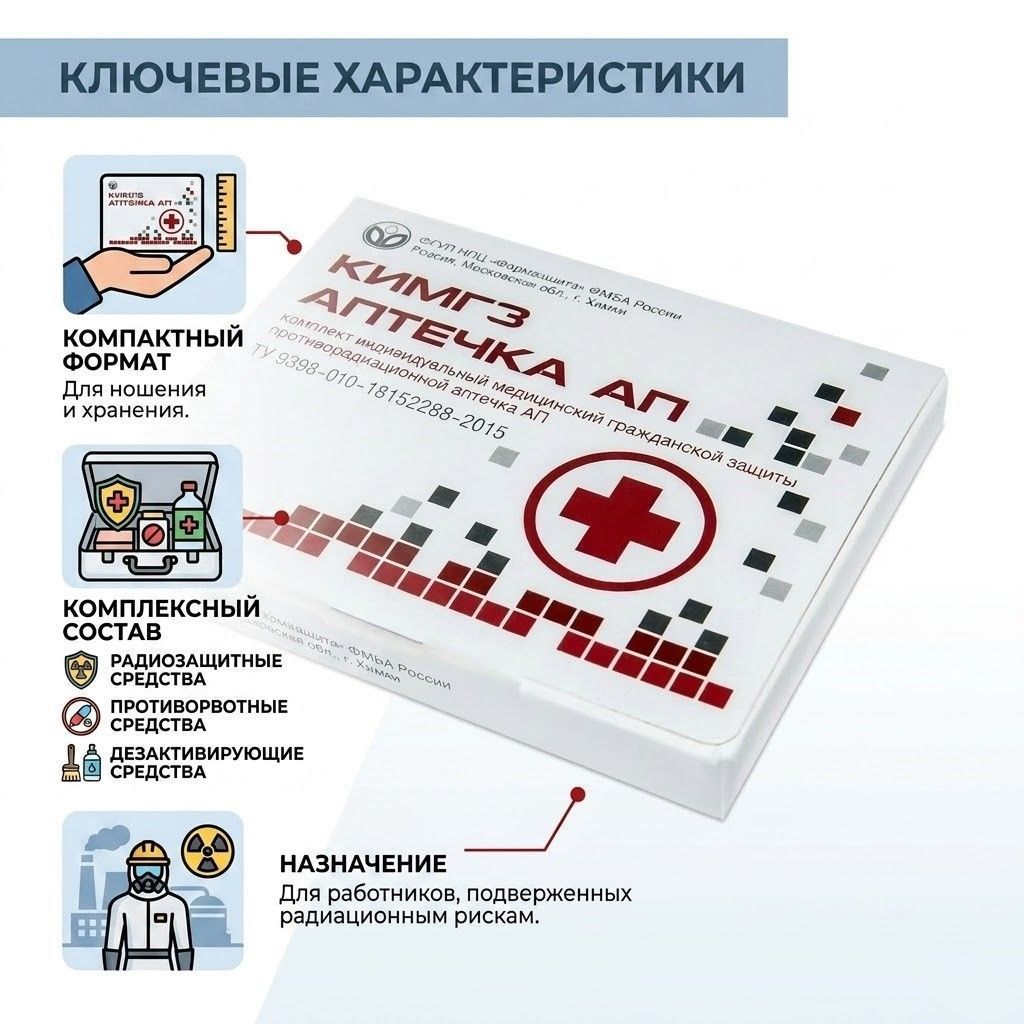Аптечка КИМГЗ АП (для персонала предприятий атомной энергетики) с доставкой по России | BreadyФото 1