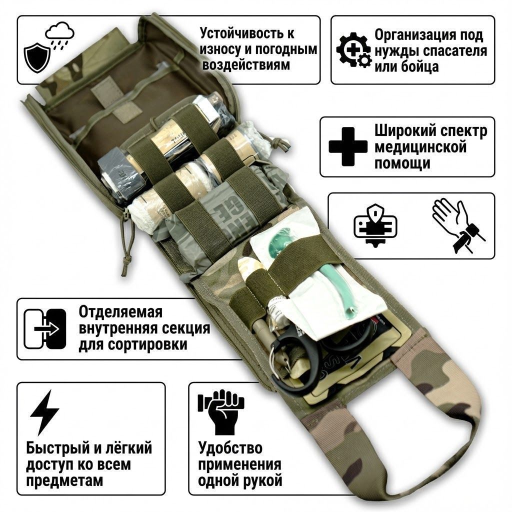Тактическая аптечка RHINO Rescue  IFAK GF-002m (Мох) с доставкой по России | BreadyФото 2