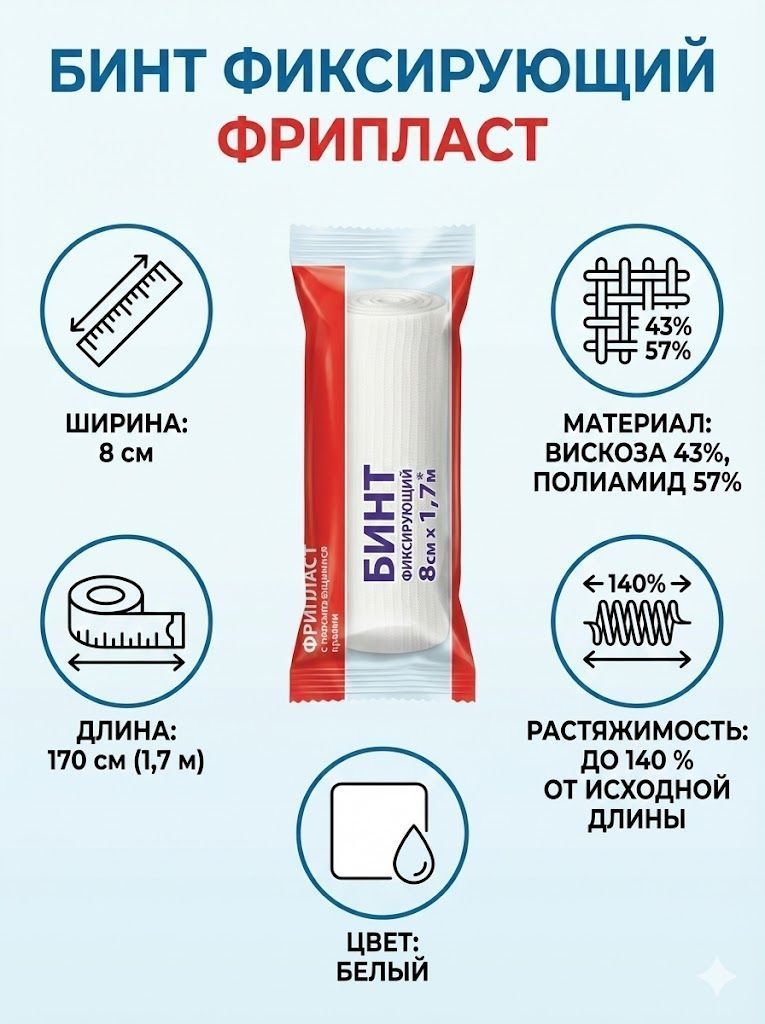 Бинт фиксирующий Фриласт Angel ЭверсМед 8см*1,7м с доставкой по России и в Казахстан | BreadyФото 1