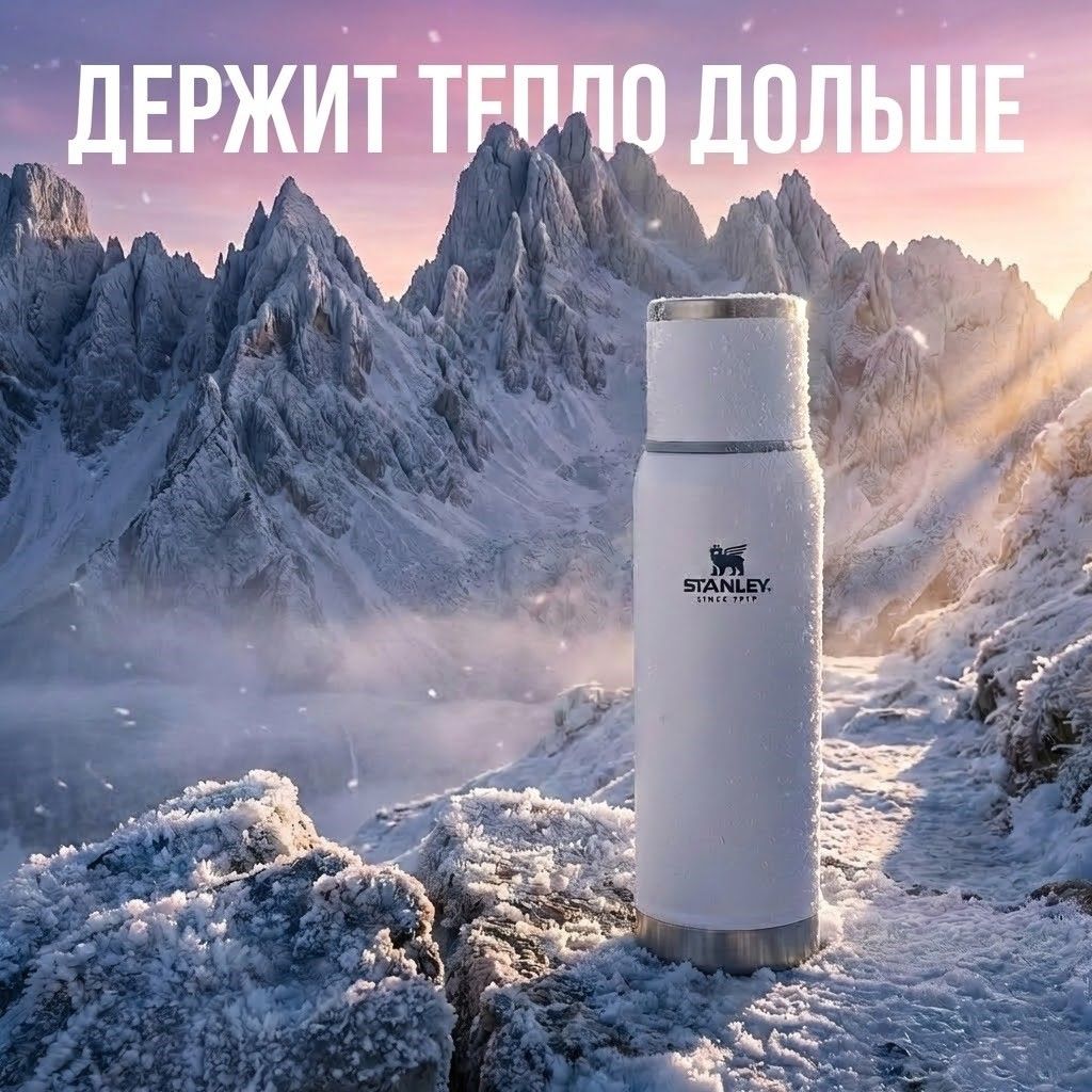 Термос STANLEY Adventure 1L (10-10819-018) белый, 1L с доставкой по России | BreadyФото 4