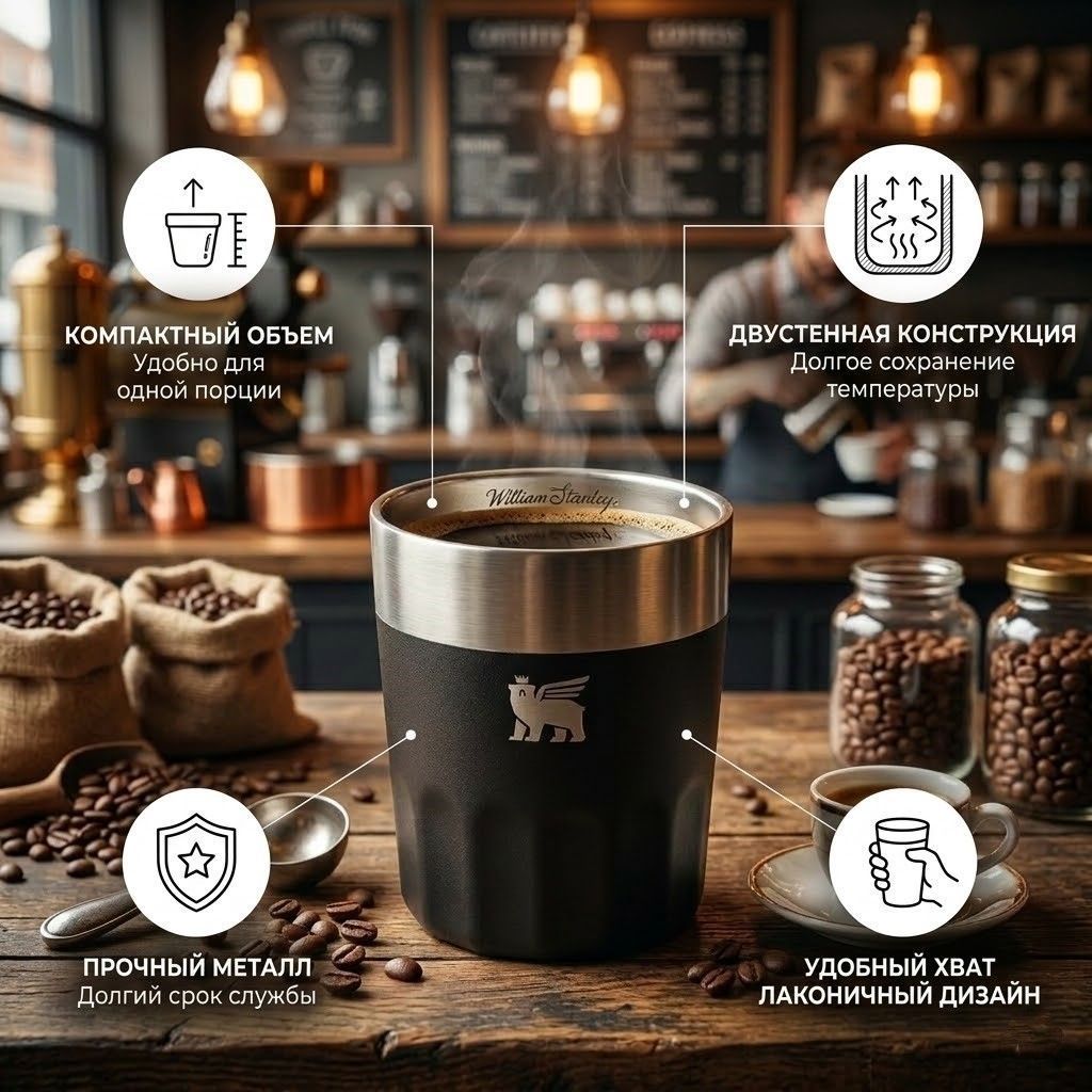 Термостакан Stanley lifted spirits 6,8 oz 10-10843-019 с доставкой по России | BreadyФото 1