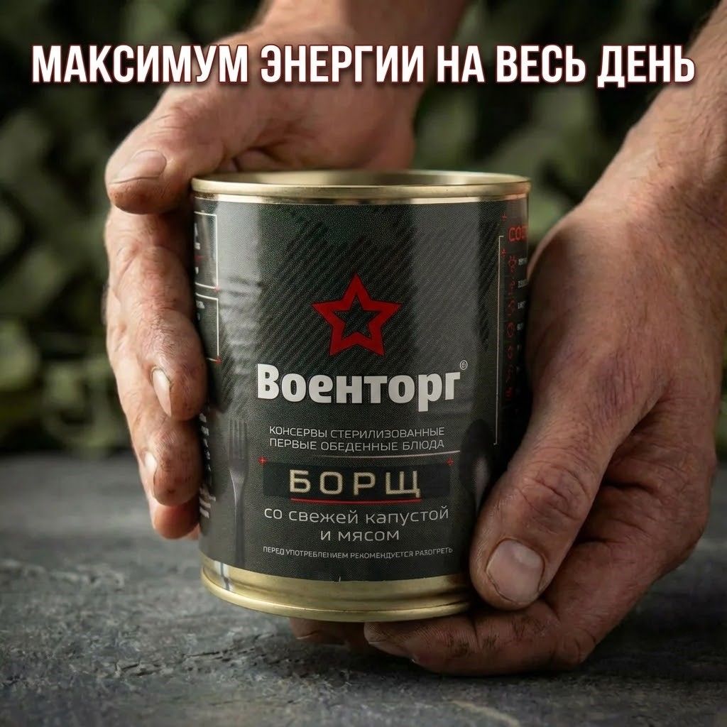 Борщ со свежей капустой и мясом, ж/б 9, 360 г (Военторг) с доставкой по России | BreadyФото 5
