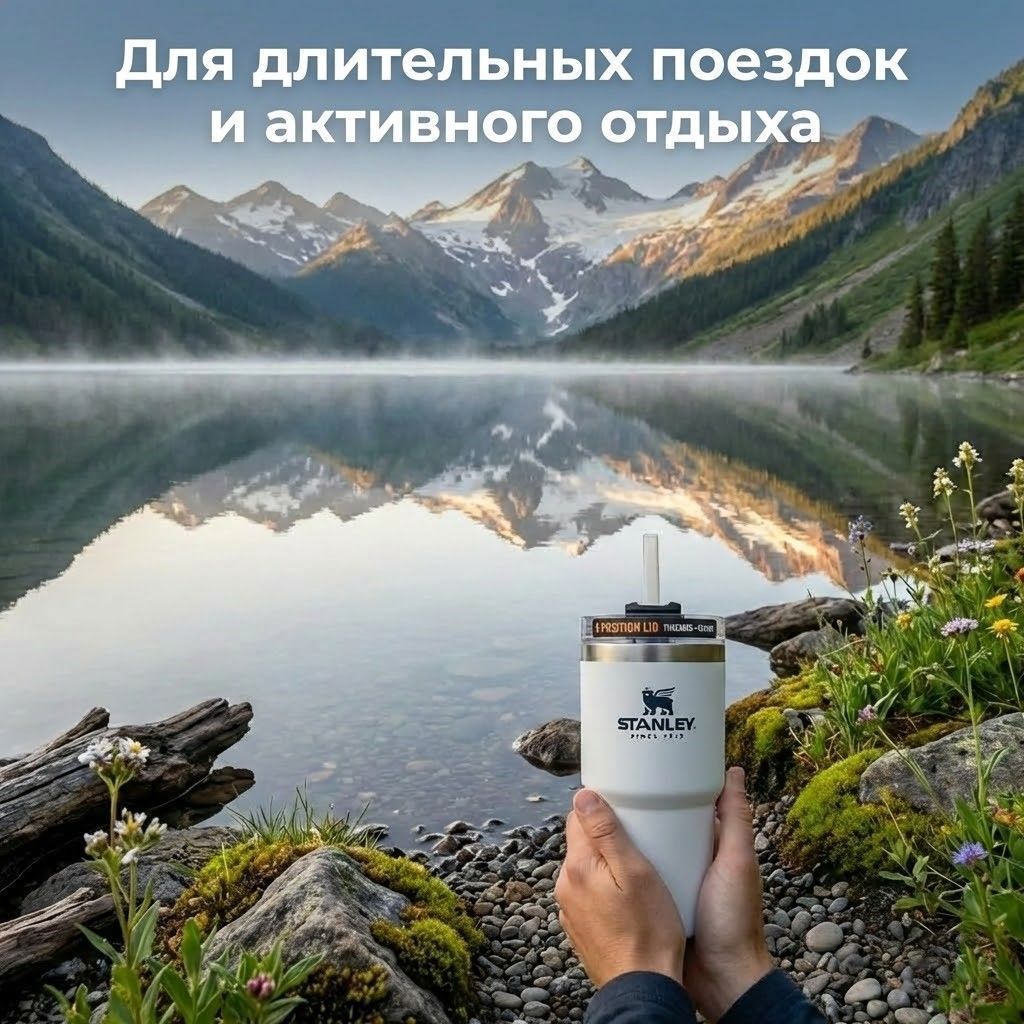Термокружка STANLEY Adventure Quencher Travel Tumbler 10-08481-007 (белая), 680mL с доставкой по России | BreadyФото 4