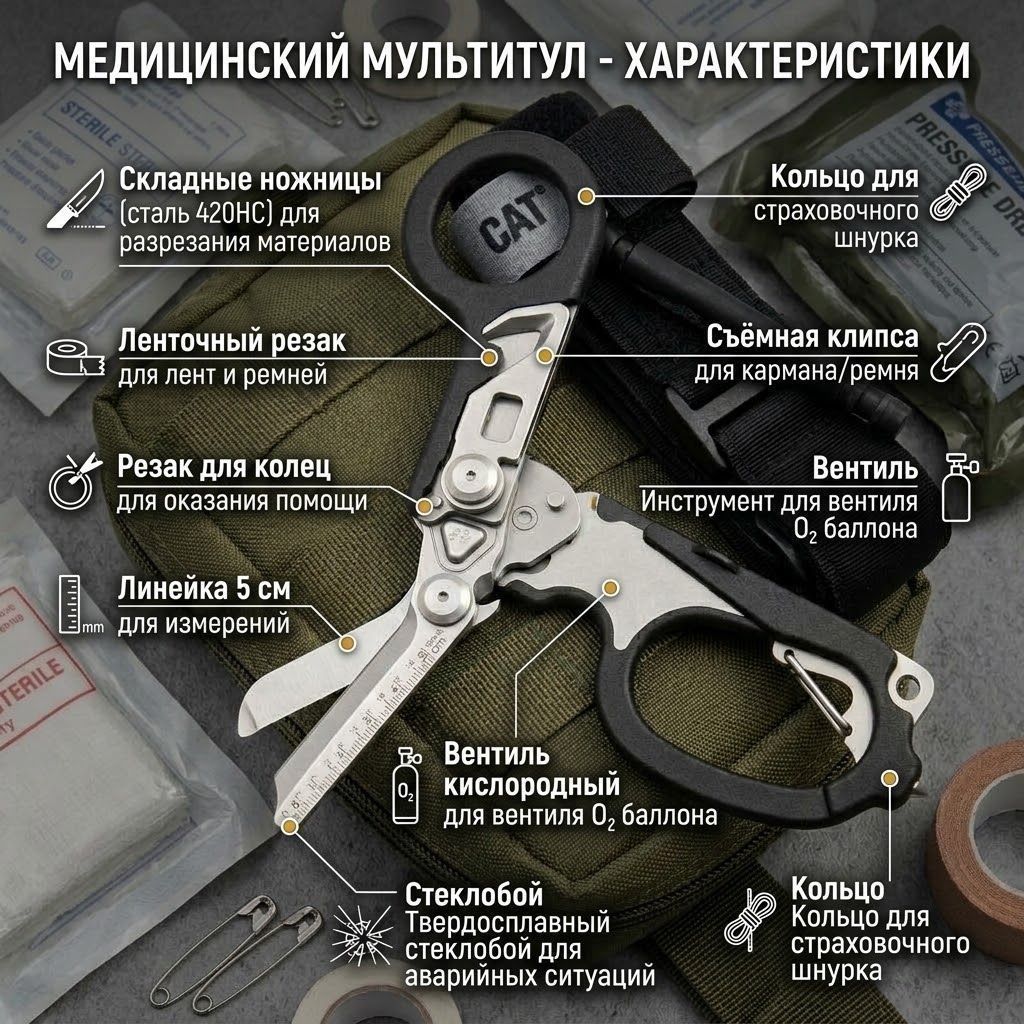 Ножницы тактические складные Raptor (черные) с доставкой по России | BreadyФото 1