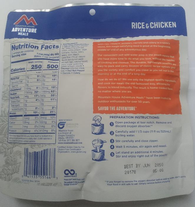 Курица с рисом Mountain House Маунтин Хаус RICE & CHICKEN 120 г с доставкой по России и в Казахстан | BreadyФото 1