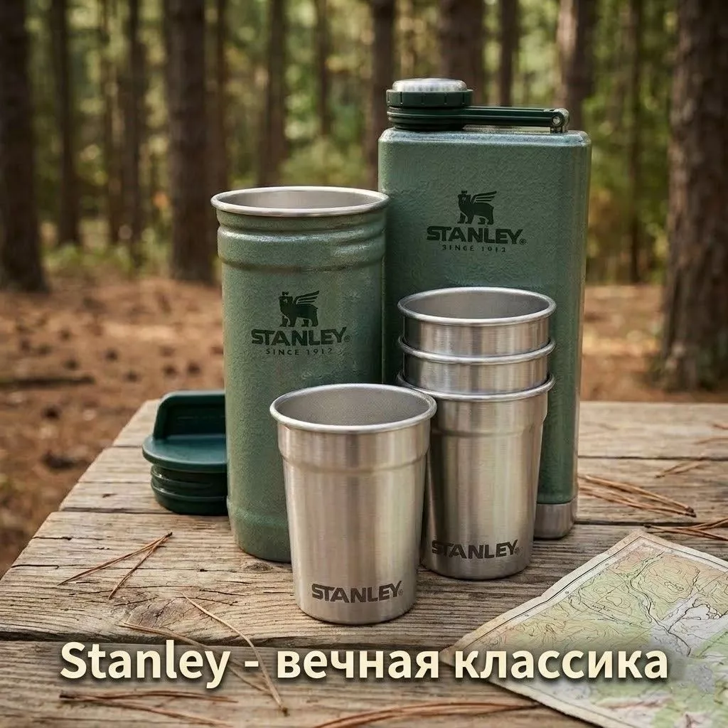 Набор стопок STANLEY ADVENTURE 0,59L c флягой 0,23L зеленый 10-01883-058 с доставкой по России | BreadyФото 4
