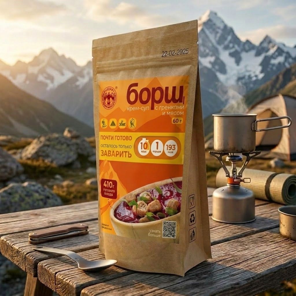 Крем-суп борщ с гренками и мясом СПЕЦПИТ Крафт 60 гр. с доставкой по России | BreadyФото 5