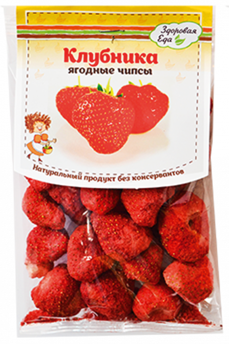 Клубника сублимированная "Здоровая еда" ягодные чипсы 20 г с доставкой по России и в Казахстан | Bready