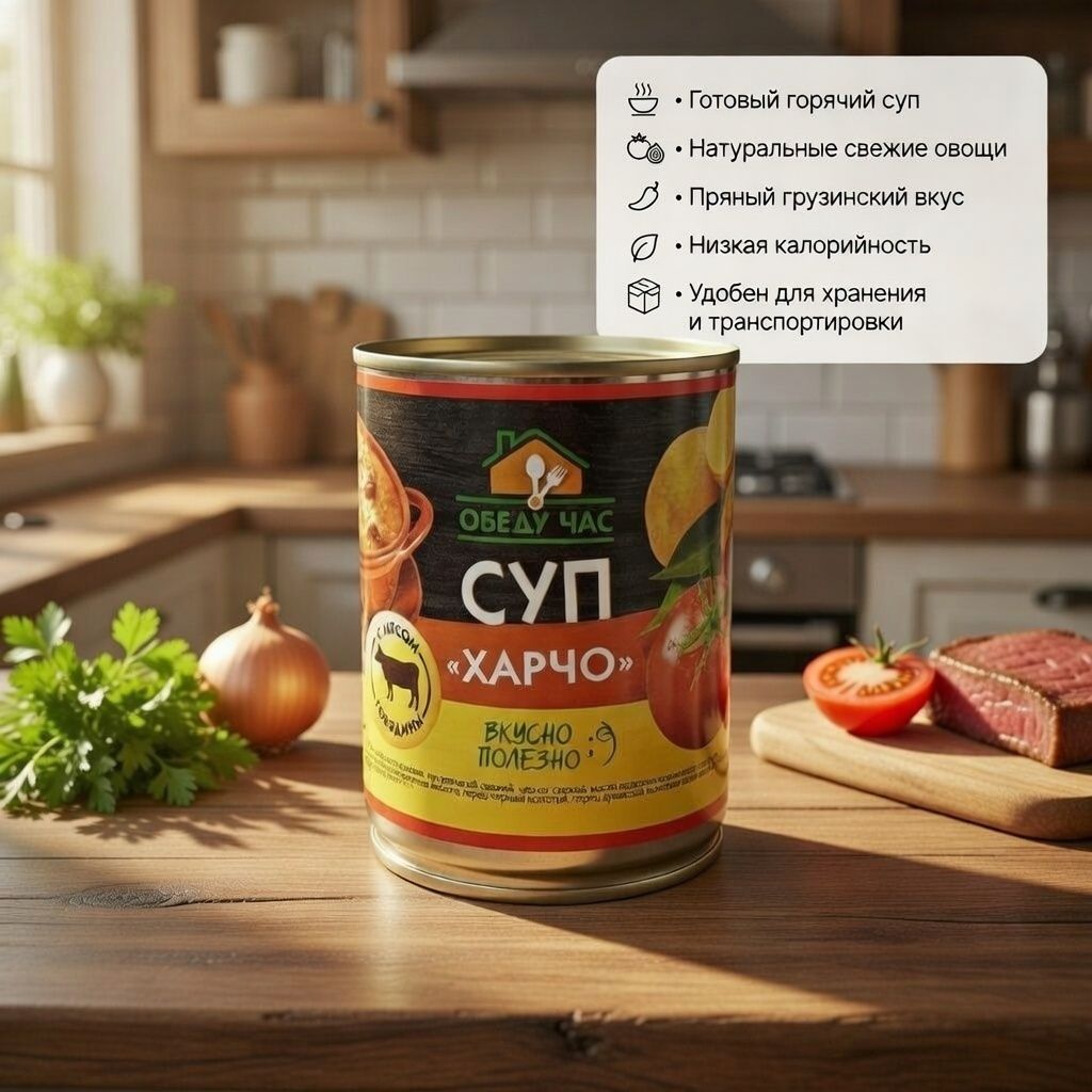 Суп "Харчо", ж/б 9, 360 г (Обеду час) с доставкой по России | BreadyФото 1