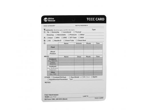 Карточка пострадавшего (Rhino Rescue) TCCC Card BCKZ0071 с доставкой по России и в Казахстан | BreadyФото 1