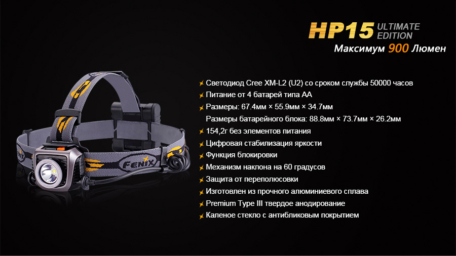 Налобный фонарь Fenix HP15UE Cree XM-L2(U2) с доставкой по России и в Казахстан | BreadyФото 12