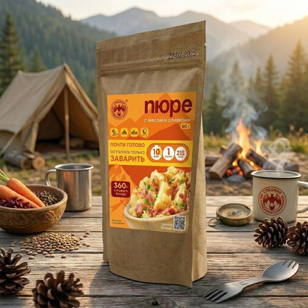 Картофельное пюре с мясом и сливками СПЕЦПИТ Крафт 60 гр. с доставкой по России | BreadyФото 2