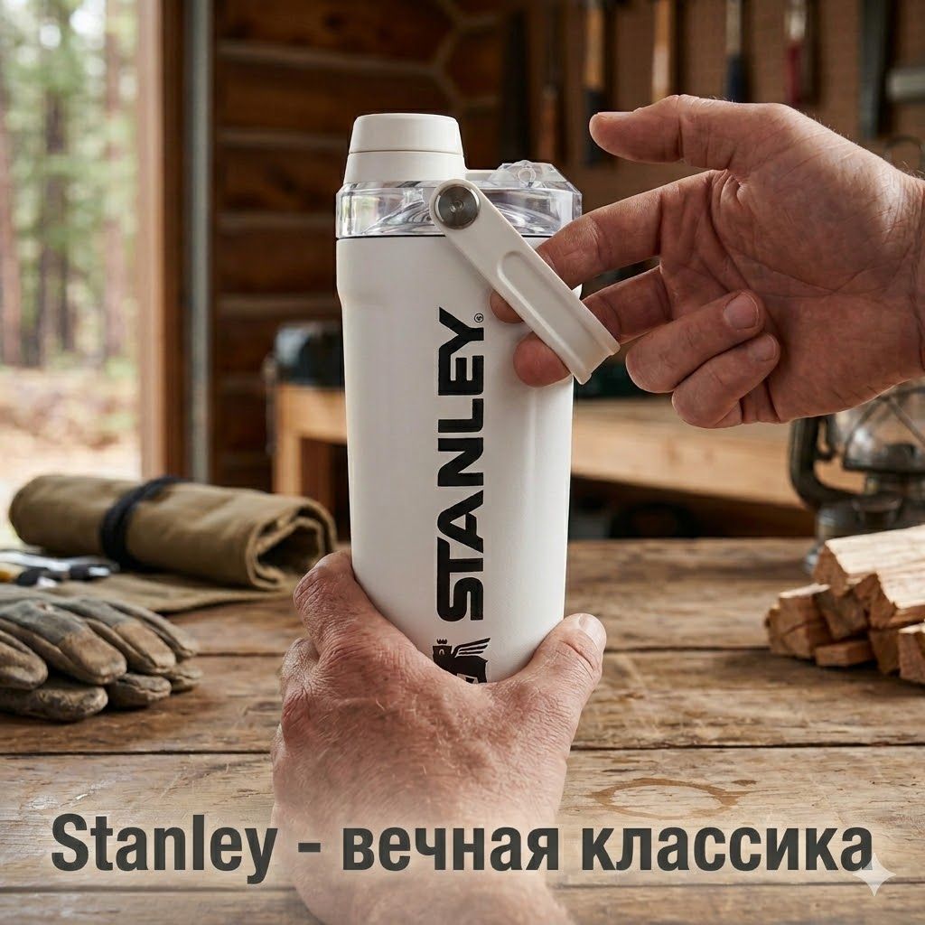 Термобутылка STANLEY The Activate Shaker Bottle 591 ml (10-13312-003) Chalk мел с доставкой по России | BreadyФото 4