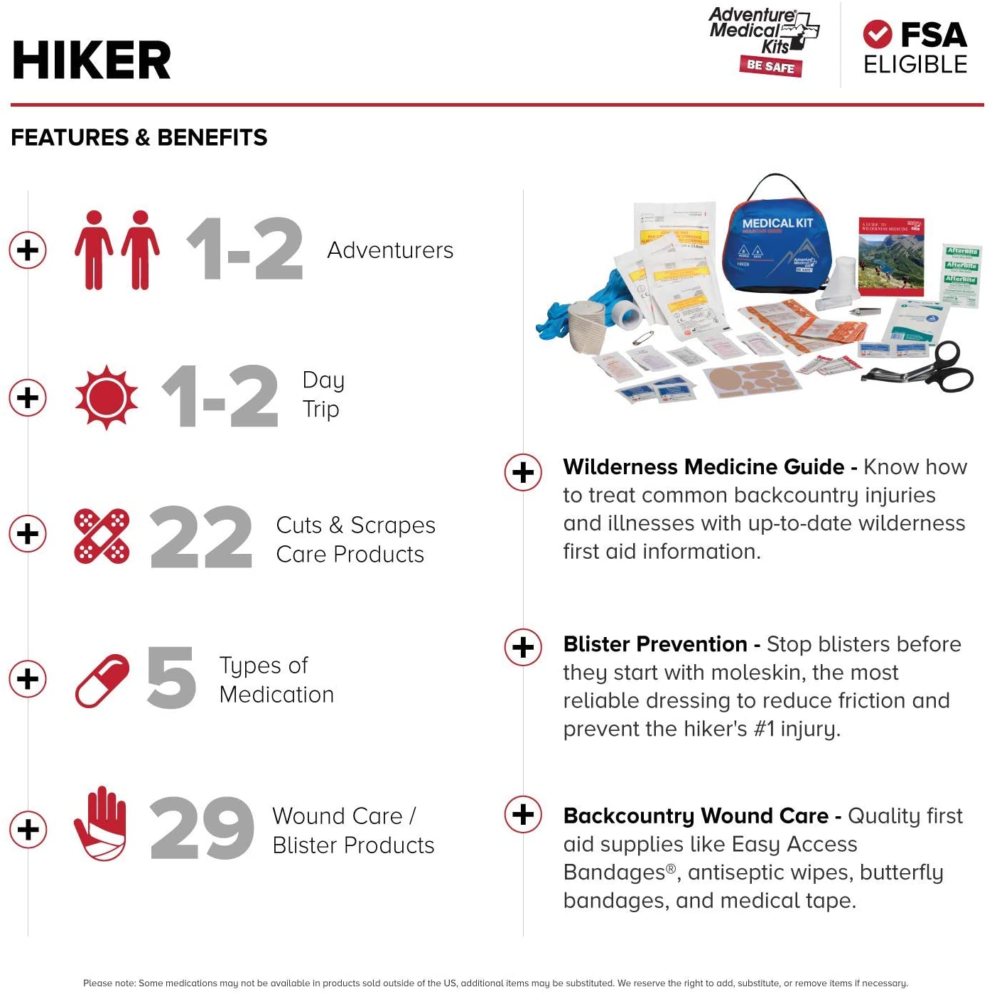 Аптечка Mountain Hiker (67 вложений) с доставкой по России и в Казахстан | BreadyФото 0
