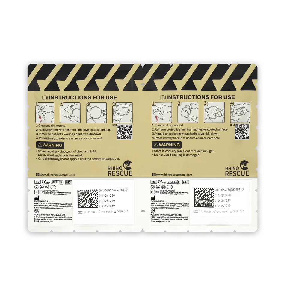 Комплект окклюзионных пластырей Rhino Rescue Chest Seal Twin Pack PZXF0045 с доставкой по России | BreadyФото 3