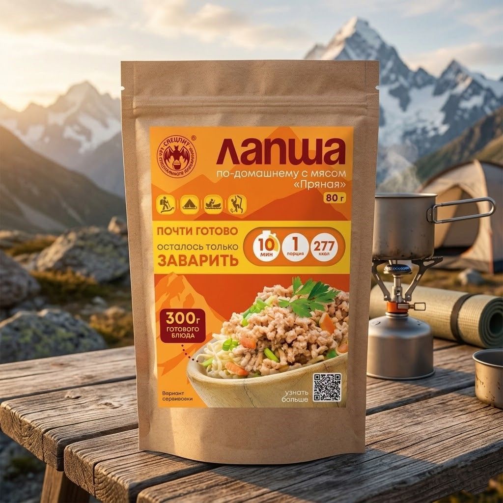 Лапша по-домашнему с мясом "пряная" СПЕЦПИТ Крафт 80 гр. с доставкой по России | BreadyФото 4