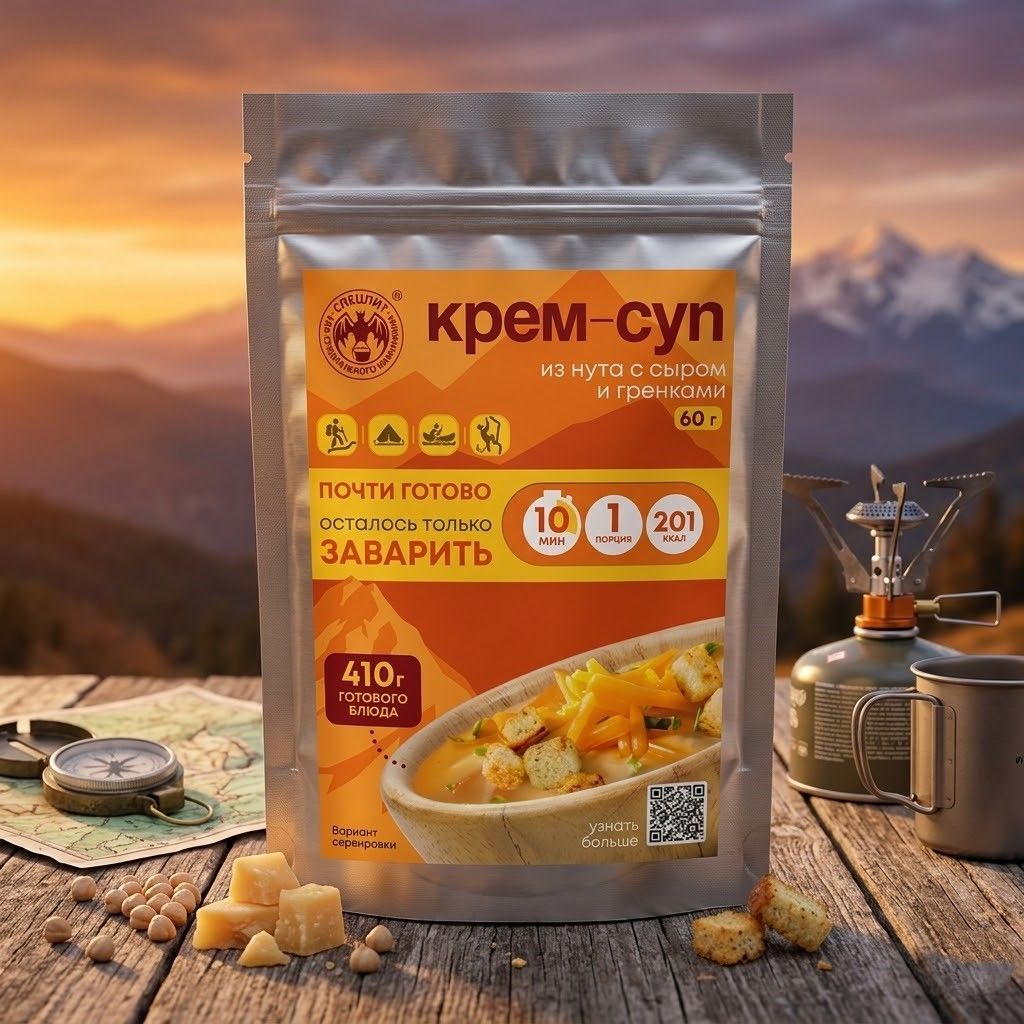 Крем-суп из нута с сыром гренками и мясом СПЕЦПИТ 60 гр. с доставкой по России | BreadyФото 4
