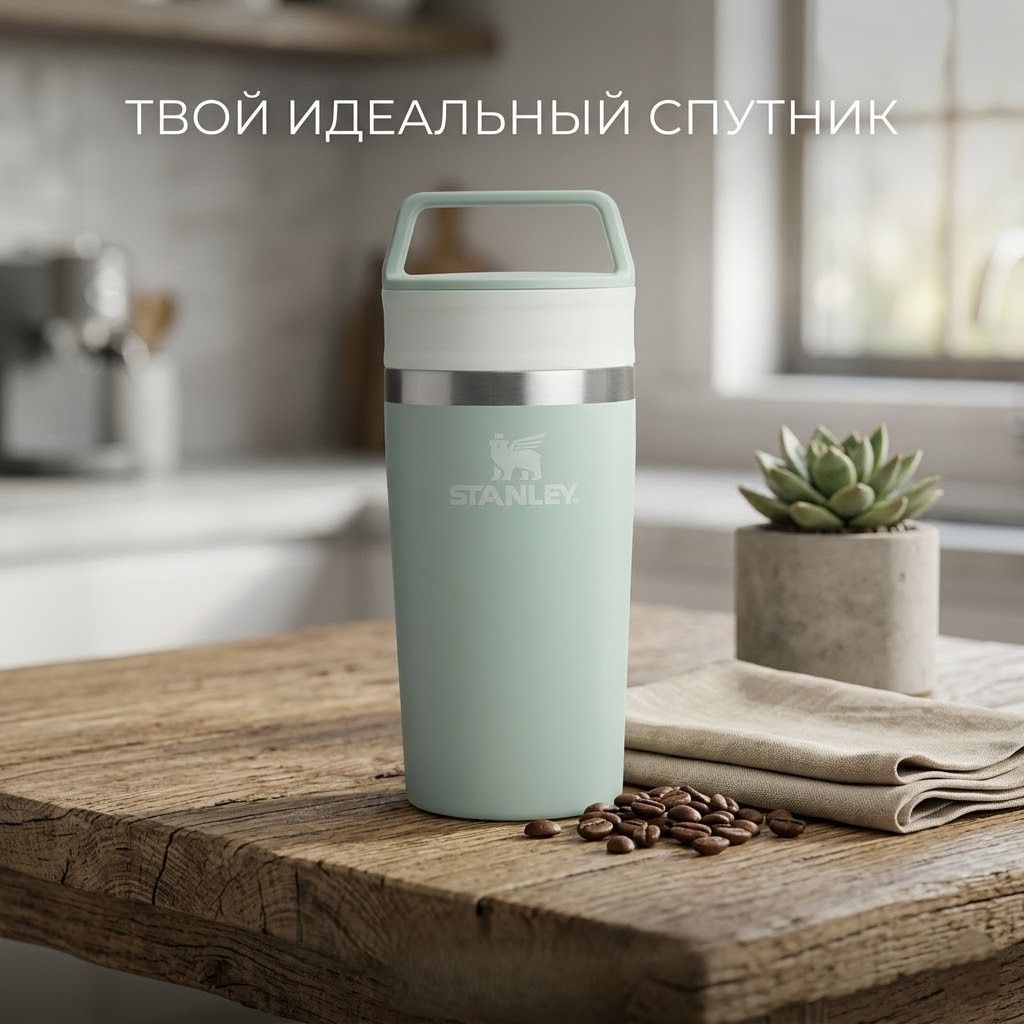 Термокружка Stanley Adventure Shortstack Travel Mug 354ml (мятный) 10-13322-005 с доставкой по России | BreadyФото 4