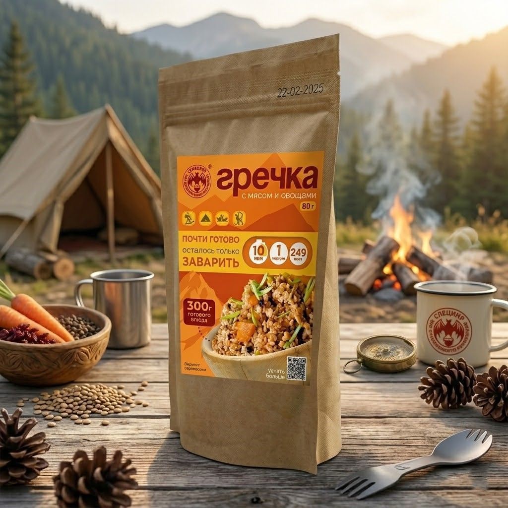 Гречка с мясом и овощами СПЕЦПИТ Крафт 80 гр. с доставкой по России | BreadyФото 2