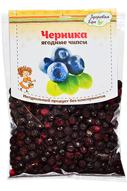 Черника сублимированная "Здоровая еда" ягодные чипсы 20 г с доставкой по России и в Казахстан | Bready