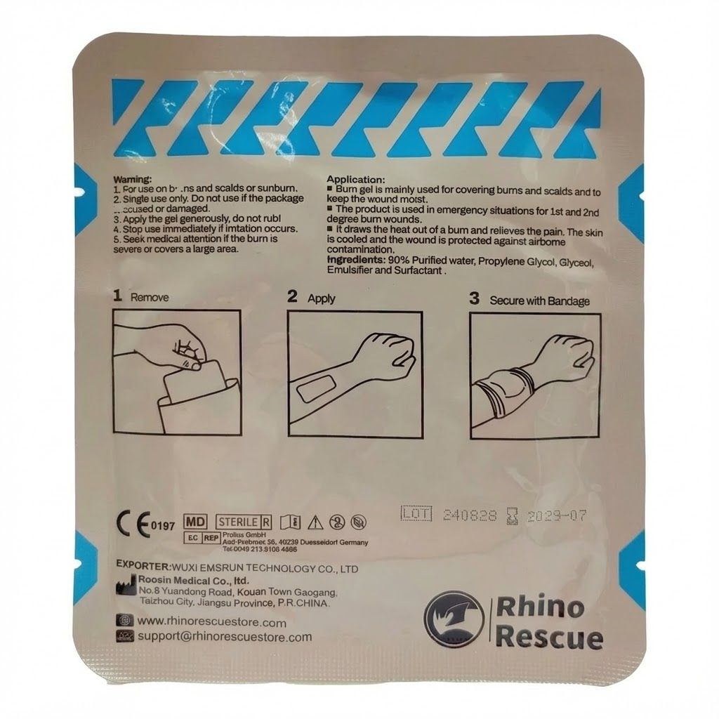 Повязка гидрогелевая противоожоговая Burn Dressing RHINO Rescue 10х10 см с доставкой по России | BreadyФото 2