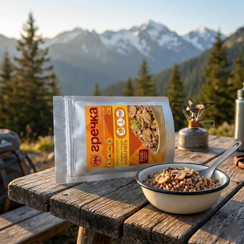 Гречка с грибами в соусе со сливочным вкусом СПЕЦПИТ 80 гр. с доставкой по России | BreadyФото 2