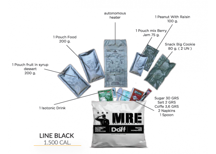 Сухпаек армии Чили MRE Daff Black Line с доставкой по России и в Казахстан | BreadyФото 1