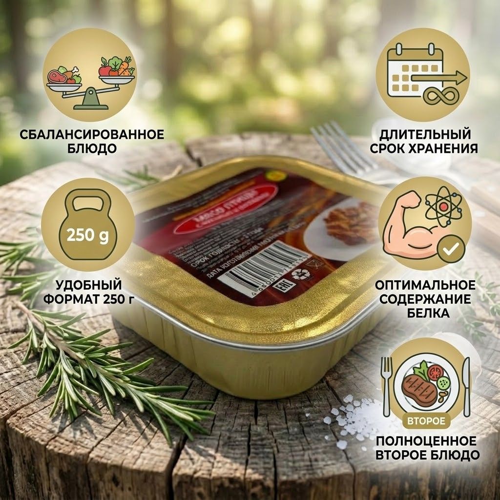 Мясо птицы с фасолью и овощами Л4, 250 г (Бизнес Повар) с доставкой по России | BreadyФото 2