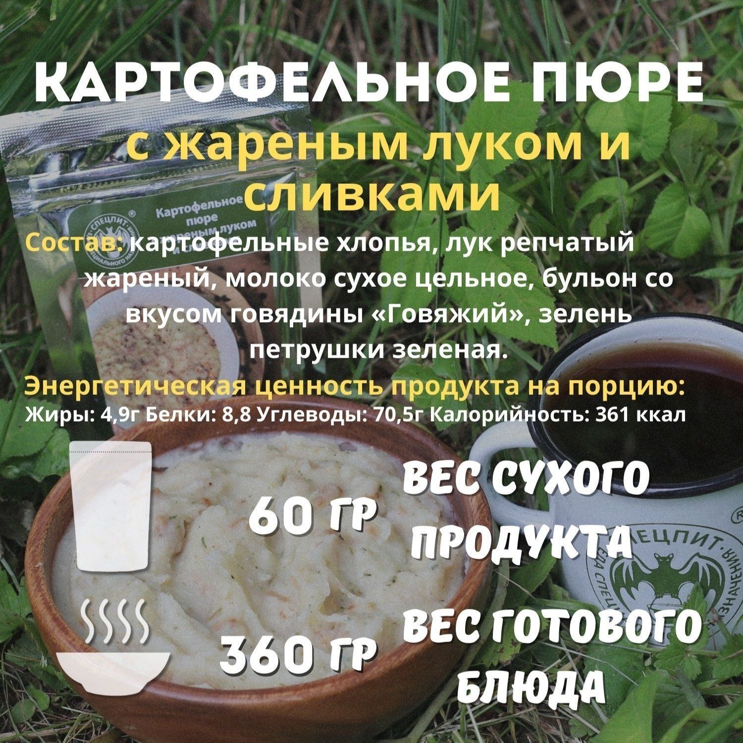 Картофельное пюре с жаренным луком и сливками СПЕЦПИТ 60 гр. с доставкой по России | BreadyФото 1