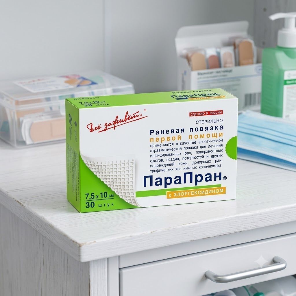 ПАРАПРАН раневая повязка с хлоргексидином 7,5х10 см №1 с доставкой по России | BreadyФото 6