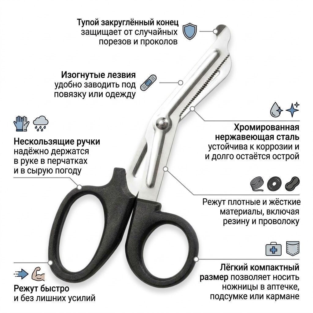 Ножницы тактические 15 см (лезвие хром) с доставкой по России | BreadyФото 1