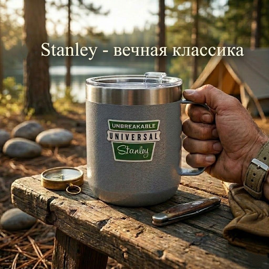 Кружка THE MILESTONES CAMP MUG STANLEY, 10-09366-240 (цвет 1960 Hammertone Silver) с доставкой по России | BreadyФото 4