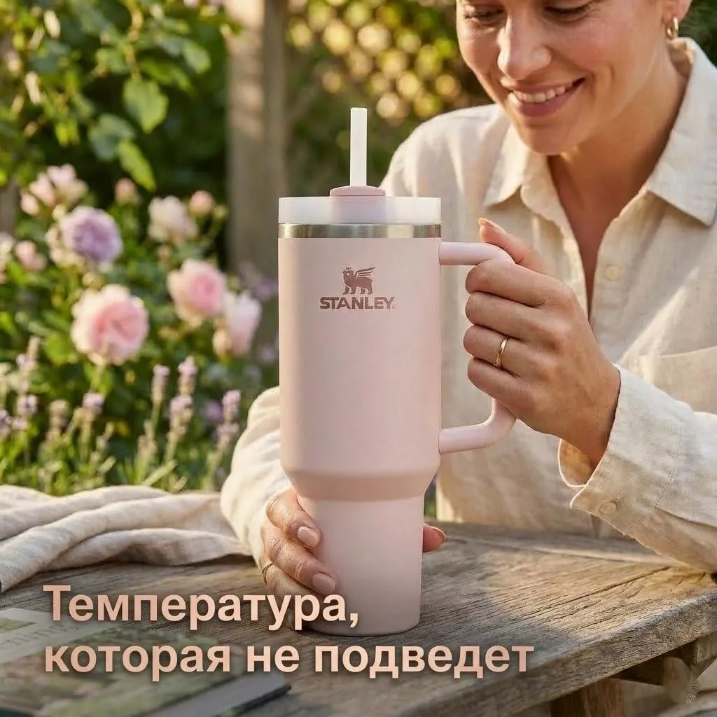 [Дисконт] Термокружка STANLEY THE QUENCHER H2.0 FLOWSTATE TUMBLER (розовый кварц rose quartz 2.0) 1,18L, 10-11913-089 с доставкой по России | BreadyФото 4
