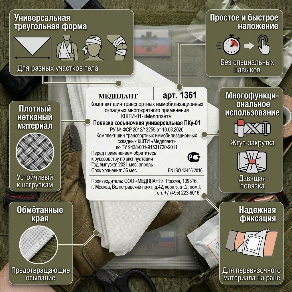 Повязка косыночная универсальная ПКу-01 Медплант с доставкой по России | BreadyФото 1