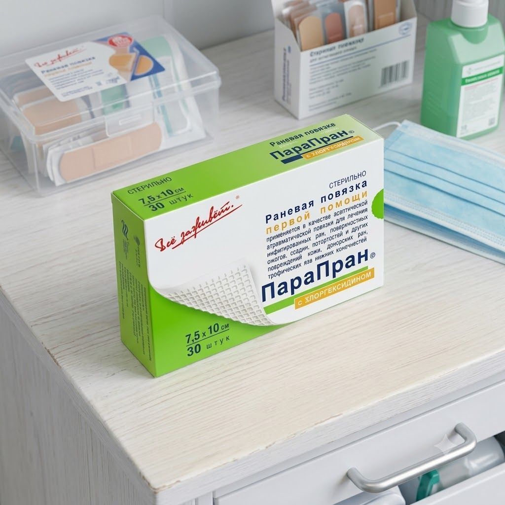 ПАРАПРАН раневая повязка с хлоргексидином 7,5х10 см №1 с доставкой по России | BreadyФото 5