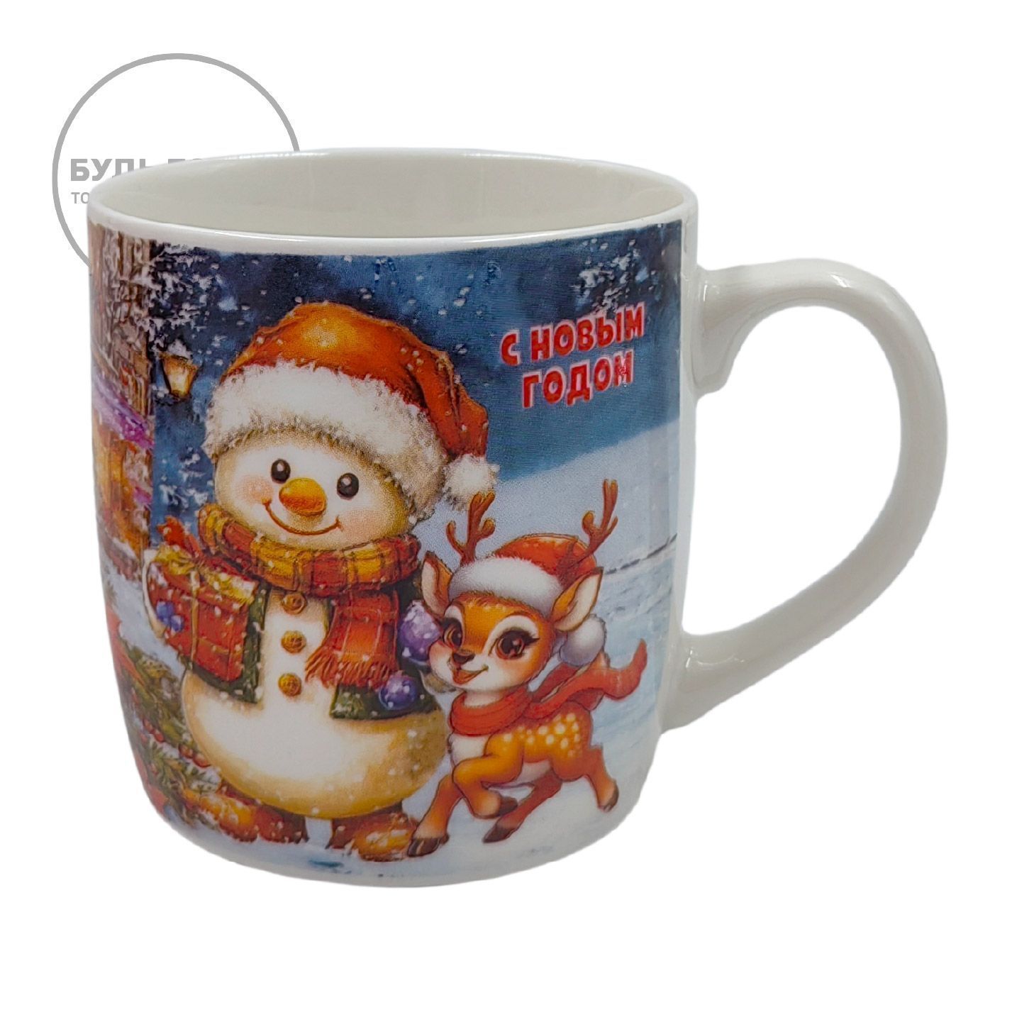 Новогодний набор красный (кружка, блюдце, ложка) с доставкой по России | BreadyФото 4